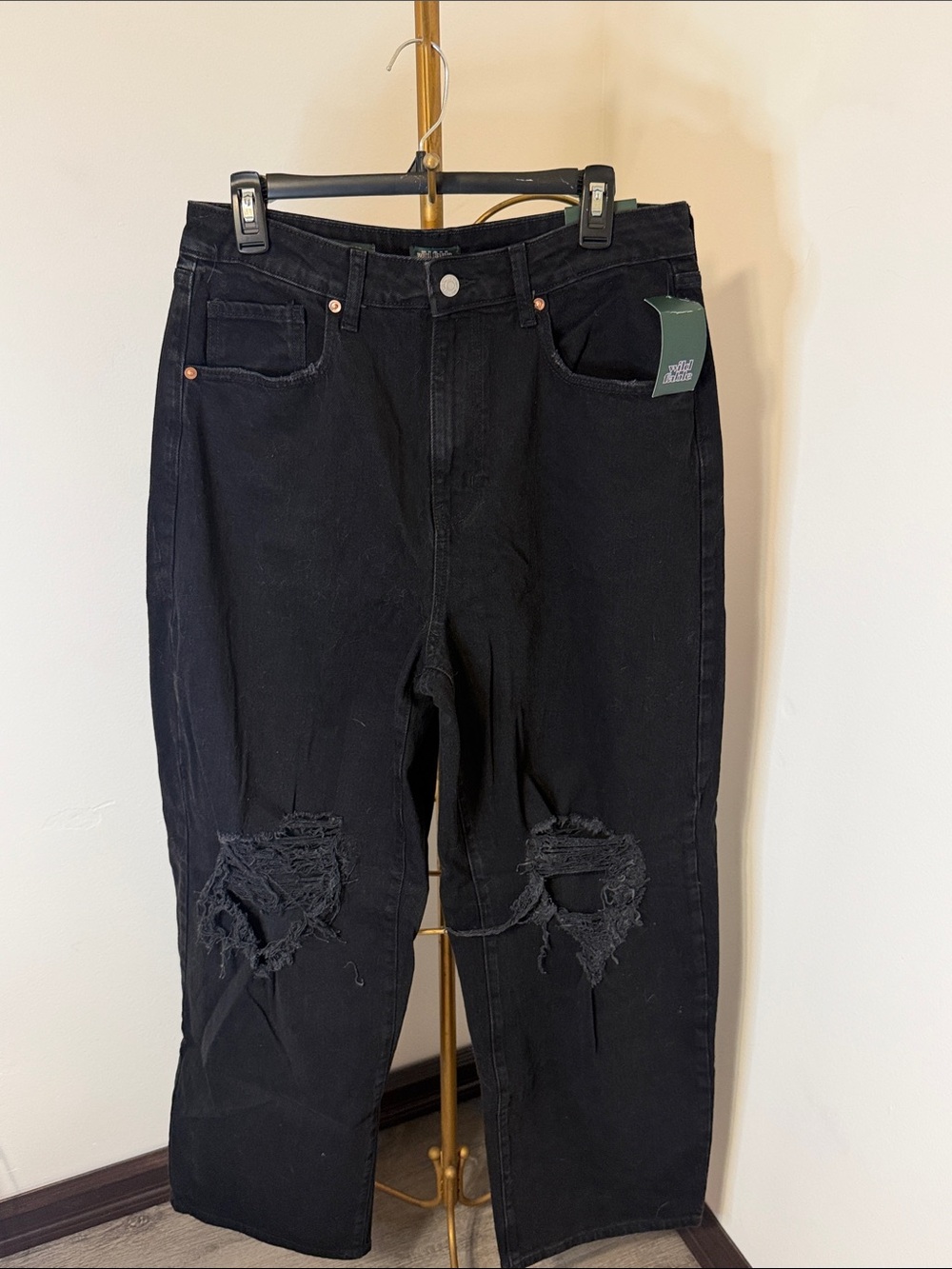 wild fable Black Distressed Boyfriend Jeans